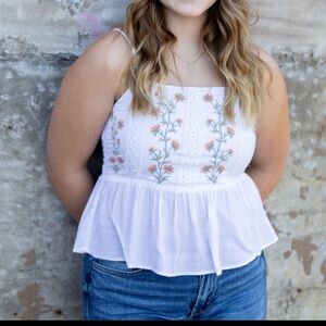 Patrons of Peace White Floral Camisole